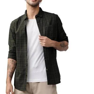 Men Slim Fit Checked Casual Shirt